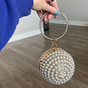 Elegant Pearl-Embellished Evening Bag